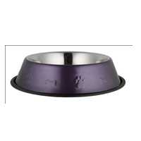 FELICAN Gamelle Inox antidérapante patte couleur 0,9LT