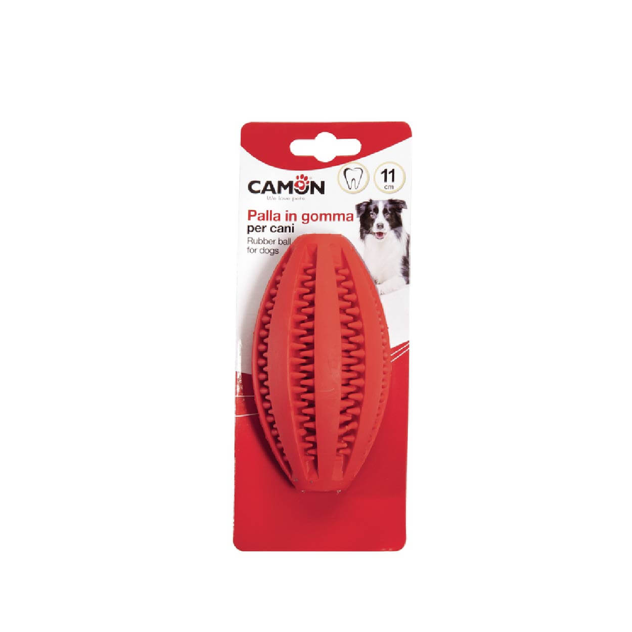 CAMON-Rubber toy - Dental Fun Rugby ball - 110mm