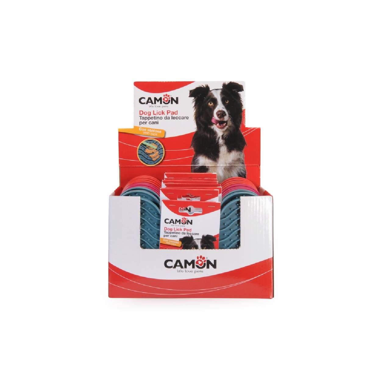 CAMON-Tapis de léchage pour chiens OS en silicone - M