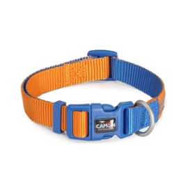 CAMON-Collier Ajustable DoublePremium Orange/Bleu 20x360~480mm