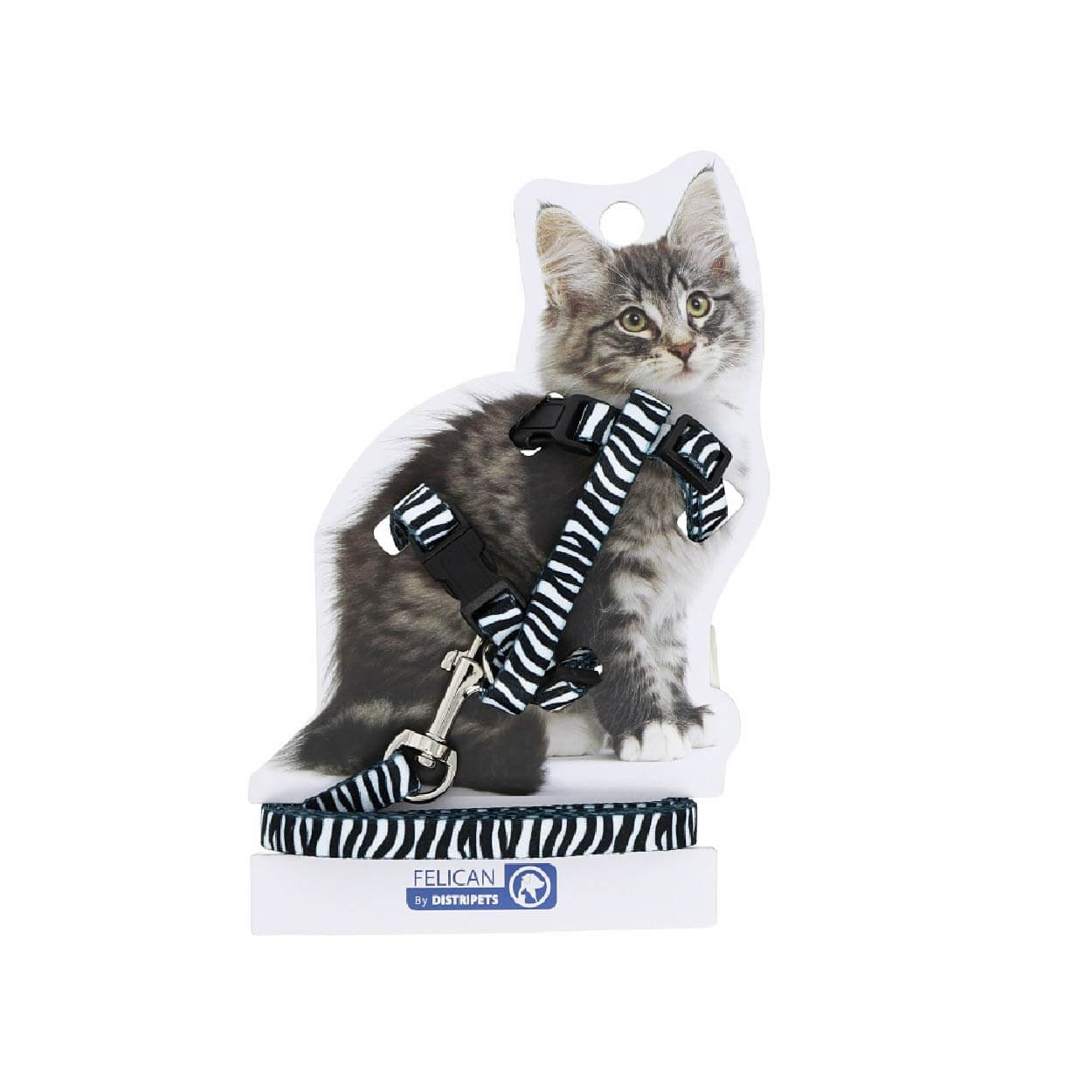 FELICAN Harnais + Laisse pour Chat Zebra