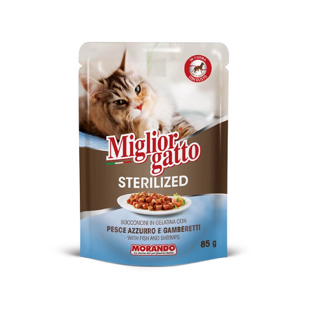 Miglior gatto Sterilised Pesce azzuro/Gamberetti gel 85 gr