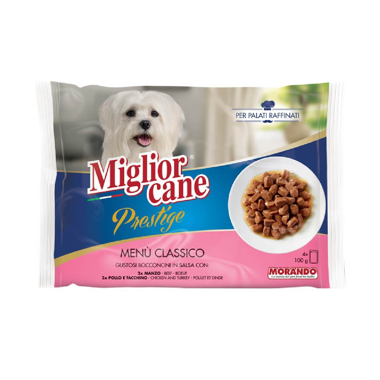 MIGLIORE CANE PRESTIGE VITELLO/ POLLO/ VERDURE 100grx4