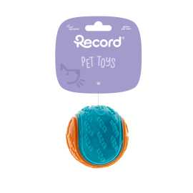 RECORD Balle Chien Bleu Orange 6.5cm