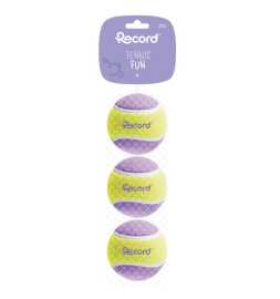 RECORD 3 Balles Tennis Fun Jaune Lila M 6.4cm