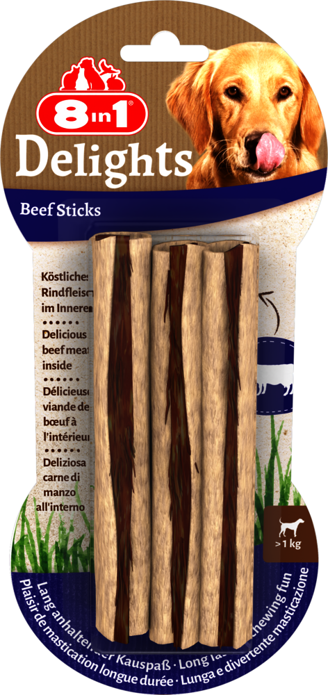 8in1 DEL Beef Sticks 3ct