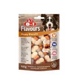8in1 FLAV Meaty Biscuits 100g 32 XI